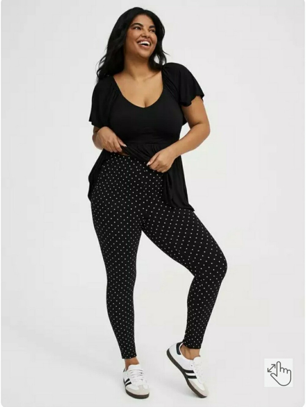 Torrid Polka Dot Leggings Black & White Women's Plus Size 1